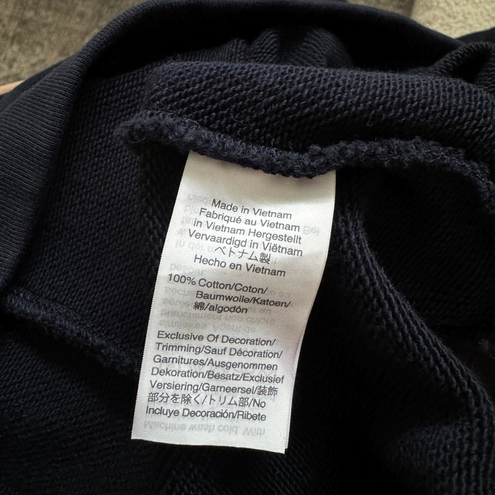 J. Crew long sleeve navy top with checked ruffle details. - Picture 6 of 6